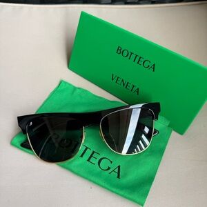 Bottega Veneta Black Sunglasses with Gold Details